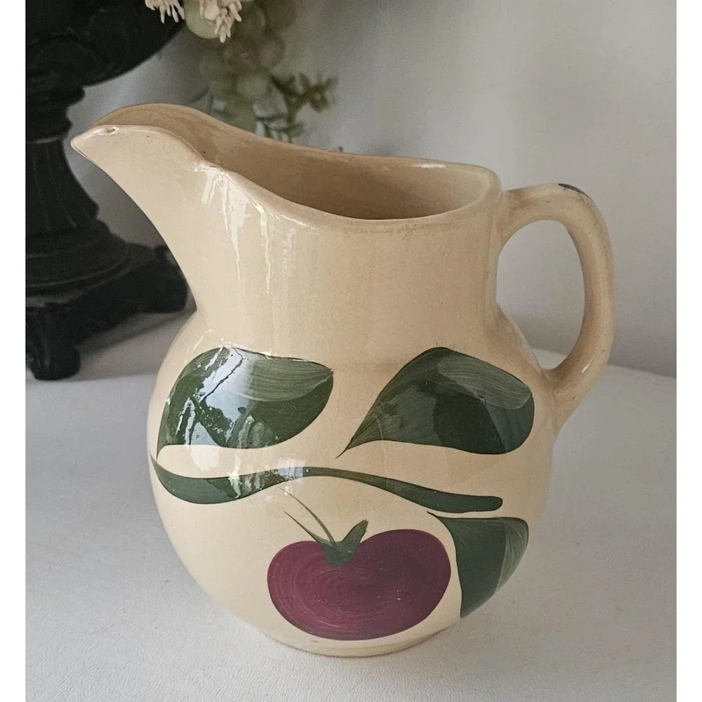 Watt Pottery Pitcher – Classic Apple Pattern USA Stoneware #16